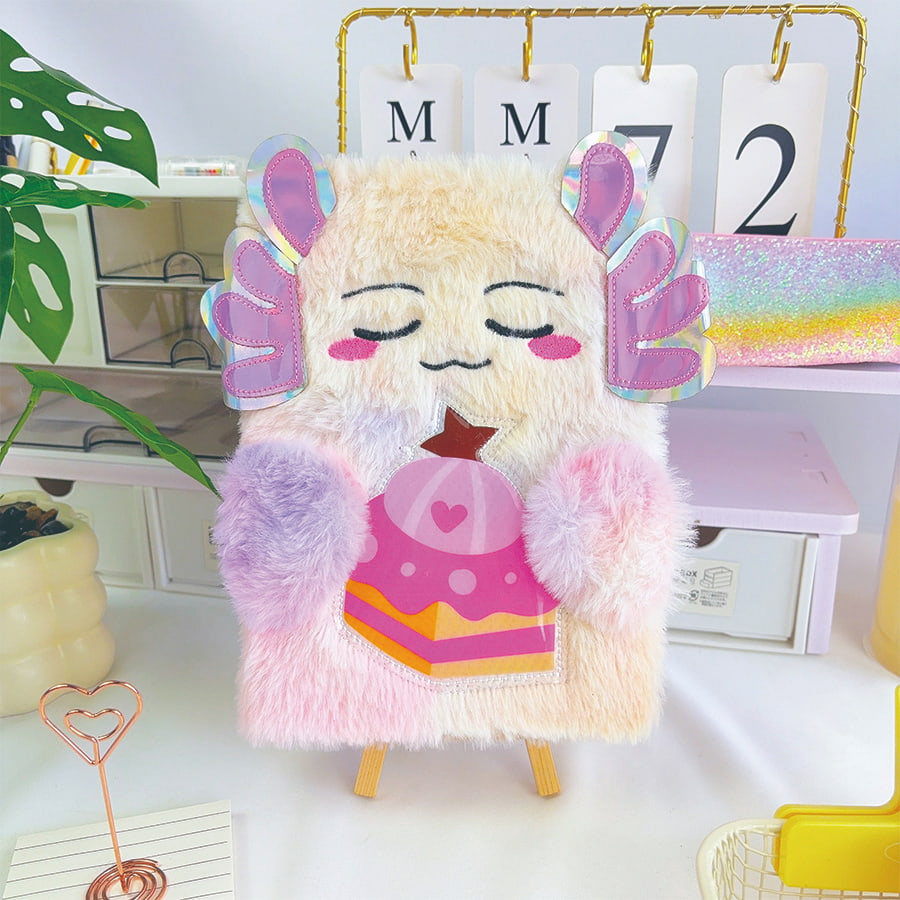 Niedliches Monster-Tagebuch-Plüsch-Notizbuch im A5-Format